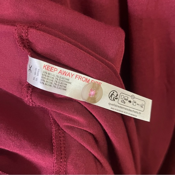 NWOT Anthropologie Women's Button-Up Pajama Top Wine Color Modal Sleepwear 3XL - Picture 4 of 13